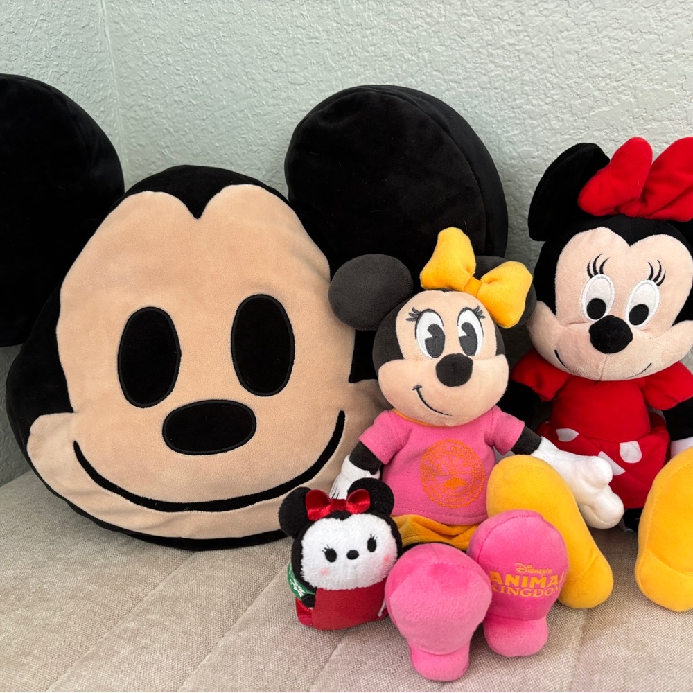 Lot of Disney Emoji Mickey Minnie Mouse Pillow Plush Stuffed Animals